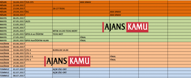 2017 Yılında Öğretmenlerin Görev Alabileceği Tüm Sınavlar 4