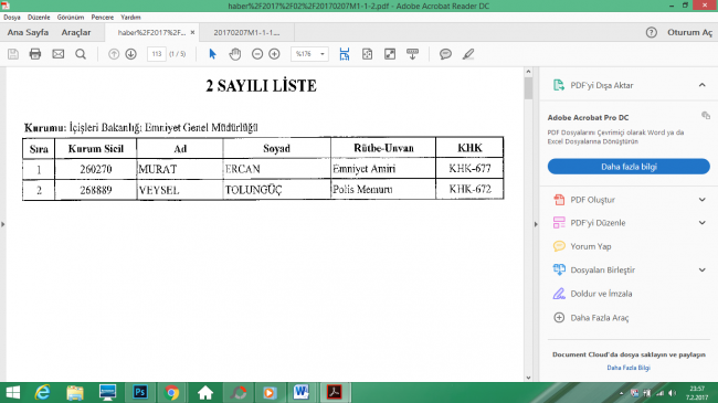 Göreve İade Edilen Kamu Personelinin Tam Listesi 4