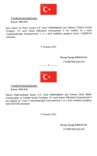10 Temmuz Tarihli Atama ve Görevden Alma Kararları 8