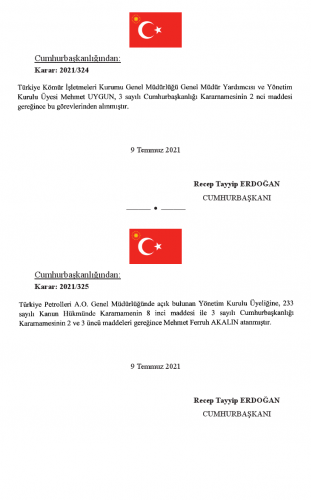 10 Temmuz Tarihli Atama ve Görevden Alma Kararları 19