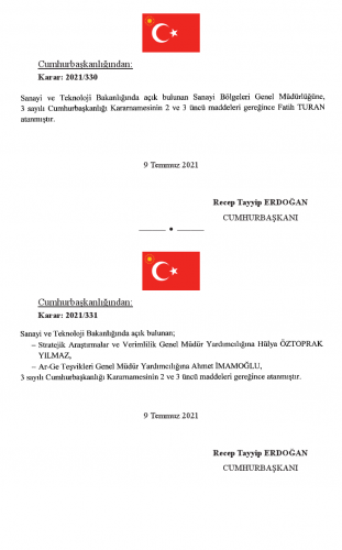 10 Temmuz Tarihli Atama ve Görevden Alma Kararları 12