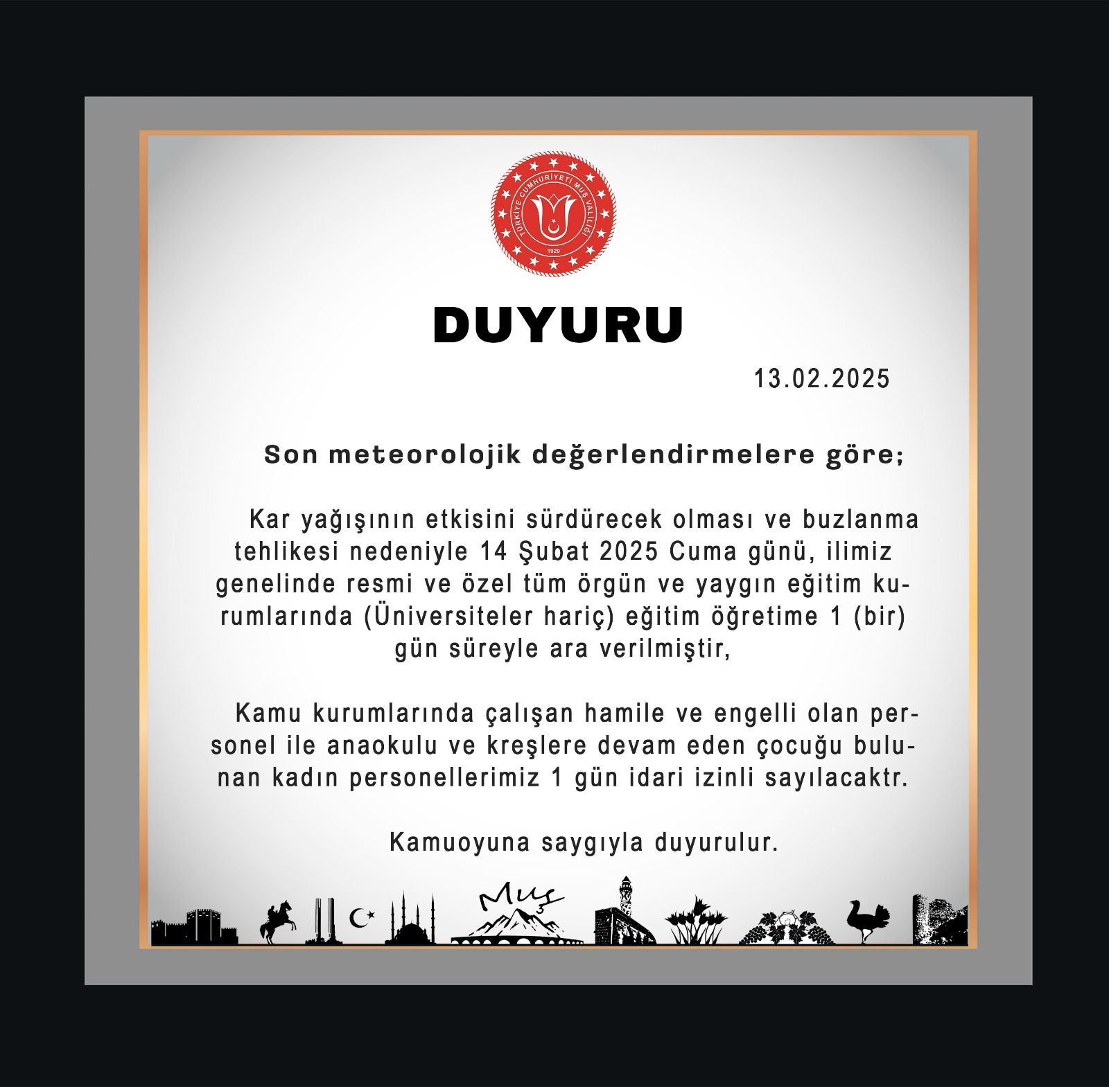 14 Şubat Cuma Kar Tatili Olan İller 4