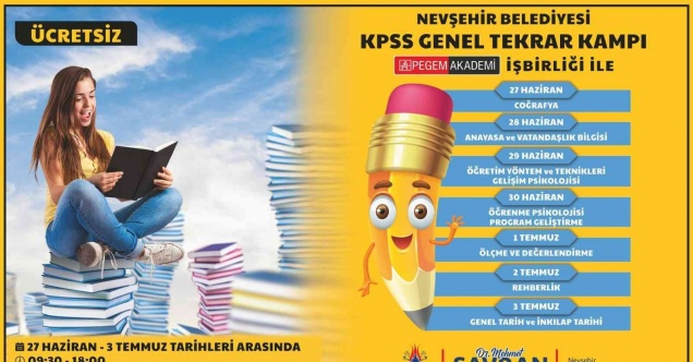 Memur adaylarına ücretsiz kamp