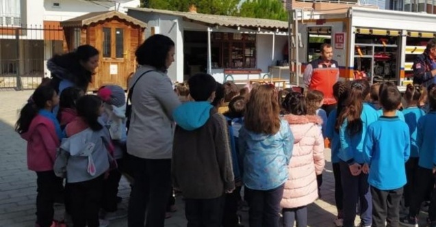 İlkokul öğrencilerine yangın ve afet eğitimi