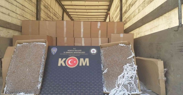 Konya’da 6 milyon 720 bin lira değerinde kaçak sigara ele geçirildi