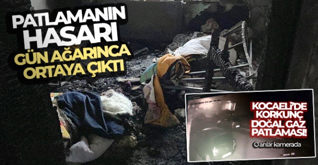 Patlamanın meydana geldiği binadaki hasar, gün ağarınca ortaya çıktı