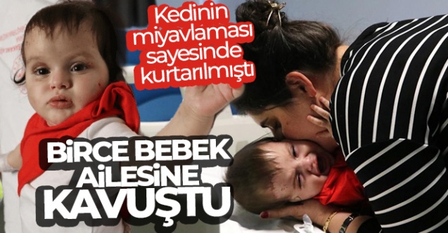 Kedinin miyavlaması sayesinde kurtarılan Birce bebek ailesine kavuştu