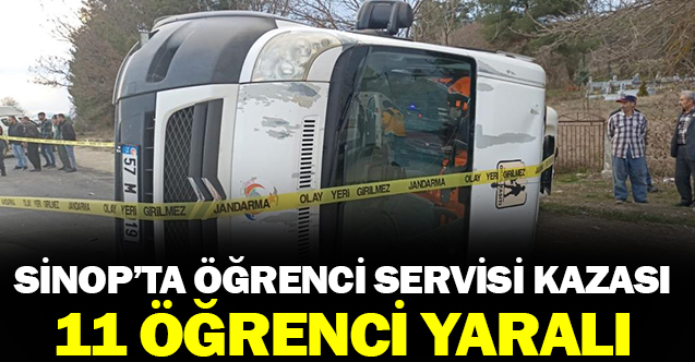 Sinop’ta öğrenci servisi ile otomobil çarpıştı: 11 yaralı