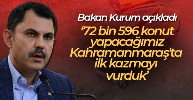 Kahramanmaraş'a Onbinlerce Konut İçin İlk Kazma Vuruldu