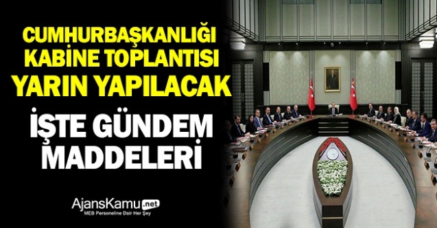 Cumhurbaşkanlığı kabinesi yarın toplanıyor İşte gündem maddeleri