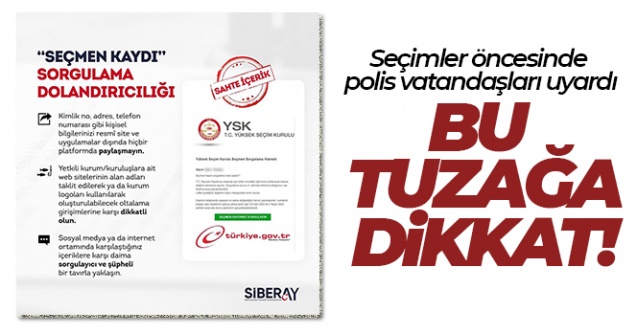 'Seçmen kaydınızı sorgulayın' linkiyle dolandırıcılığa dikkat