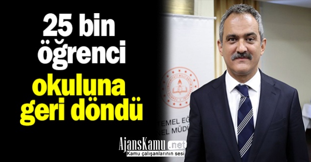 25 bin 883 öğrenci okullarına geri döndü