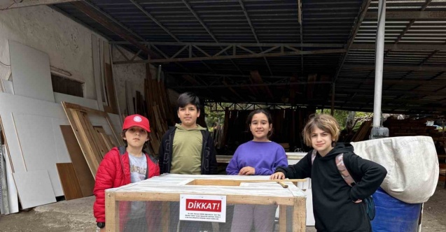 Öğrencilerden çam kese böceği zararlısına kafesli önlem