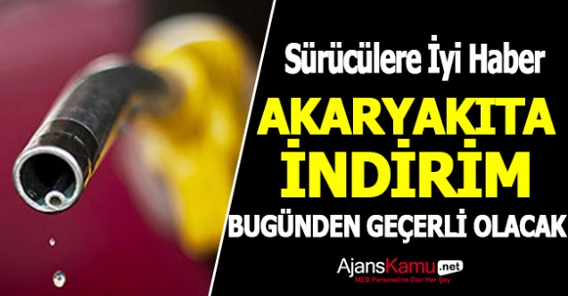 Akaryakıt Fiyatlarına Bir indirim Daha