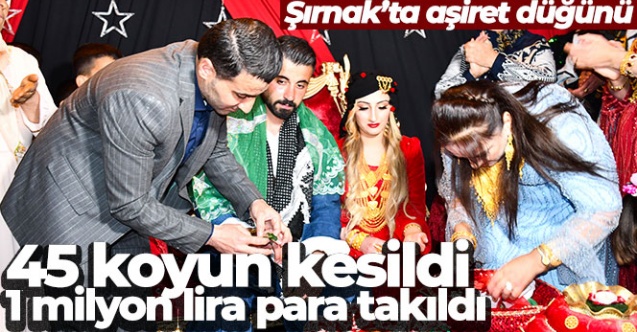 Şırnak’ta 45 koyunun kesildiği aşiret düğününde yarım kilo altın, 1 milyon lira para takıldı