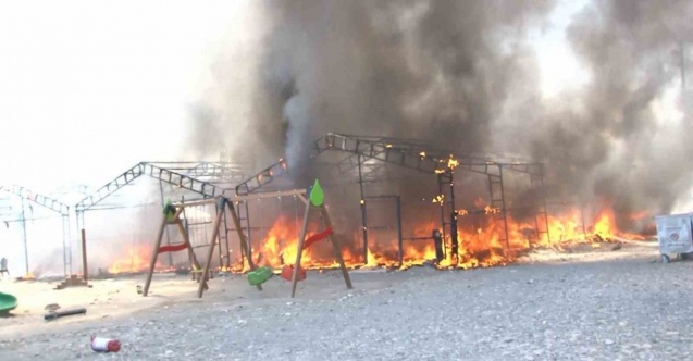 Çadır kentte yürekleri ağza getiren yangın