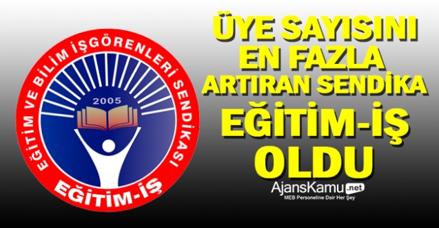 Eğitim İş Sendikası üye sayısını en fazla artıran sendika oldu.