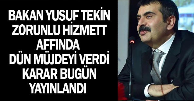 Bakan Yusuf TEKİN'den Öğretmenleri Sevindirecek İlk Büyük Adım Geldi