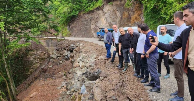 Heyelan sonrası yapılan çalışmaları incelediler