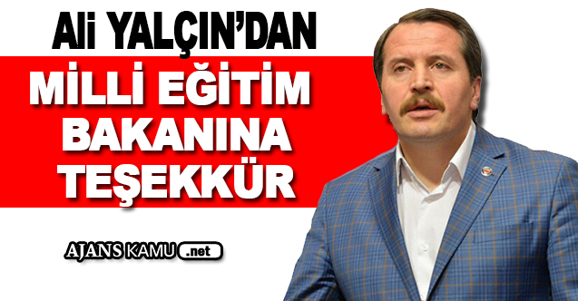 Ali Yalçın'dan Milli Eğitim Bakanı Yusuf Tekin'e Teşekkür