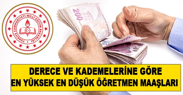 Derece ve Kademelerine Göre Öğretmen Maaşları