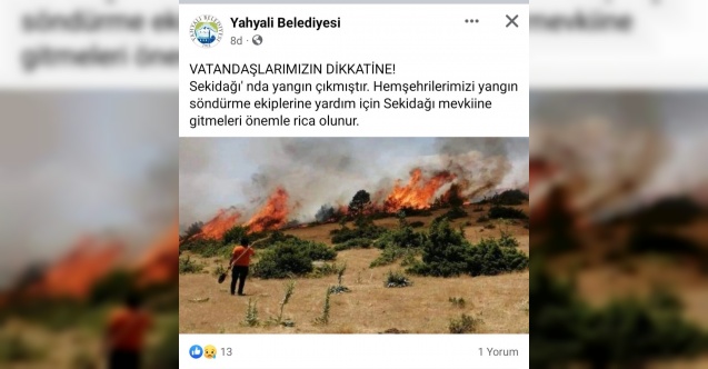 Yahyalı’daki yangın kontrol altına alındı