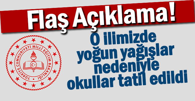 O ilimizde Okullar 2 Ekim Pazartesi Günü Tatil Edildi