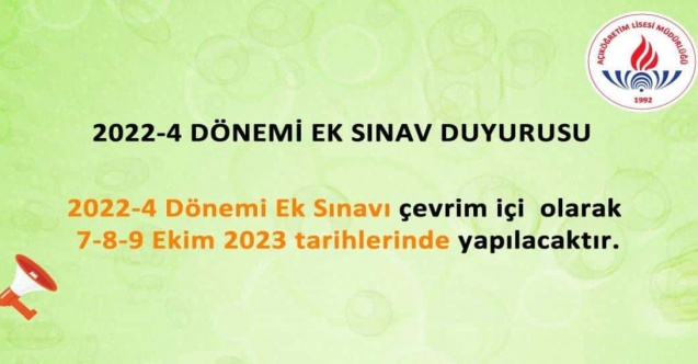 Son Dakika ! Açık Lise 2022-4 Dönemi Online Ek Sınav Yapılacak