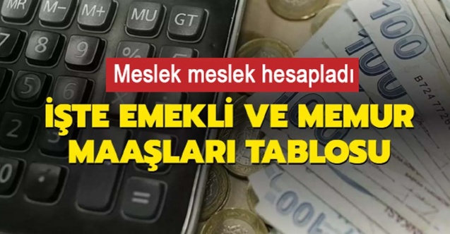 İşte memur ve emekli zamlı maaş tablosu