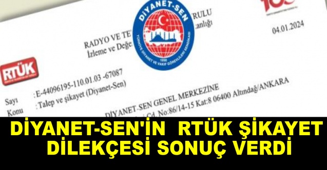 Diyanet-Sen'in RTÜK Şikayet Dilekçesi Sonuç Verdi