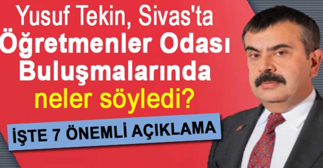 Yusuf Tekin'den Öğretmenler Odası Buluşmasında Çok Önemli Açıklamalar