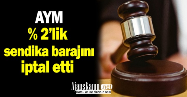 Anayasa Mahkemesi %2’lik Sendika Üyeliği Barajını İptal Etti