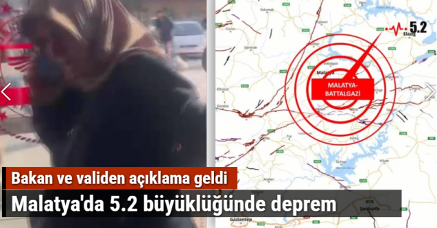 Malatya'da 5.2 büyüklüğünde deprem