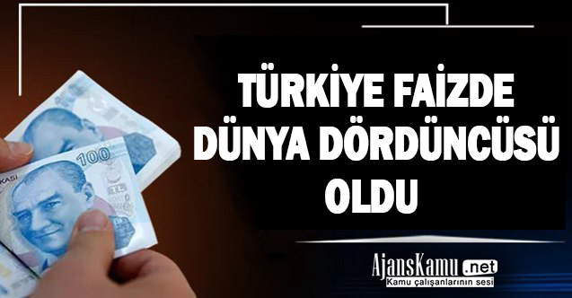 Türkiye faizde dünya dördüncüsü oldu