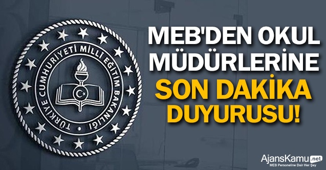 MEB’den Okul Müdürlerine  Uyarı