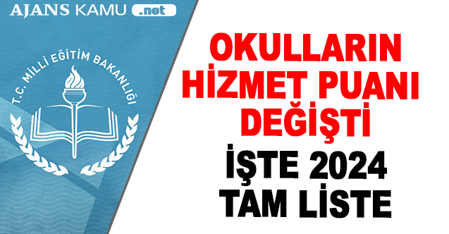 Okulların Hizmet Puanları Değişti! İşte MEB Okul Hizmet Puanları 2024 Tam Liste