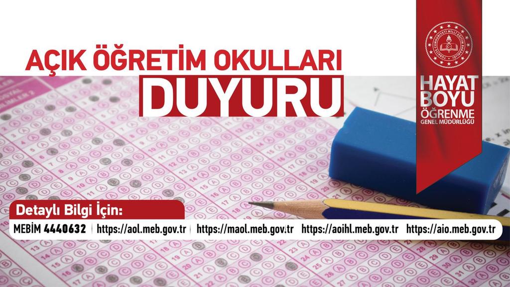 MEB'den Açıköğretim 2. Yazılı Sınavları Duyurusu