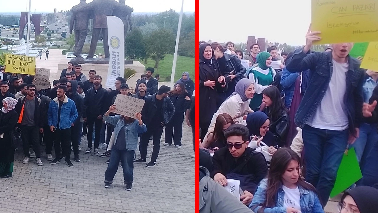 Harran Üniversitesi öğrencilerinden eylem
