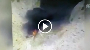 Kahramanmaraş’ta düşen uçağın enkazından ilk görüntüler