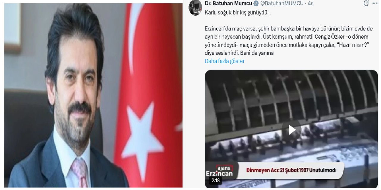 Kültür ve Turizm Bakan Yardımcısı Batuhan Mumcu’dan Duygusal Erzincanspor Paylaşımı: “O Günkü Hüzün Hâlâ İçimde”