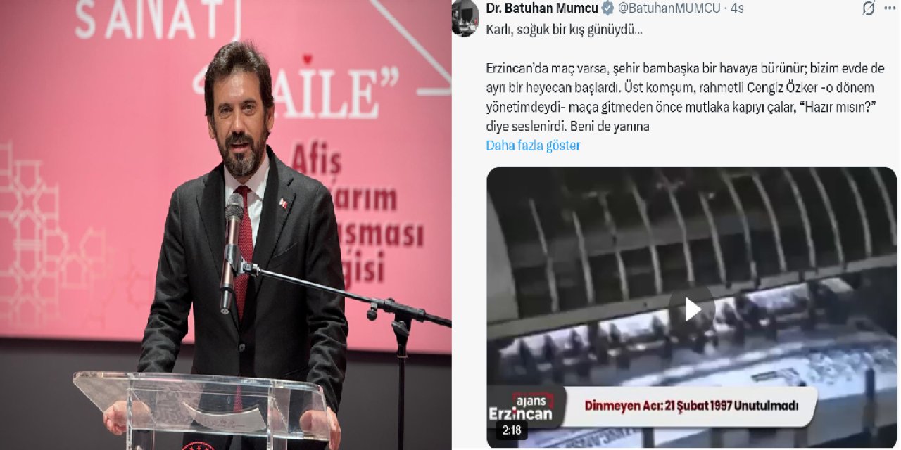 Kültür ve Turizm Bakan Yardımcısı Batuhan Mumcu’dan Duygusal Erzincanspor Paylaşımı: “O Günkü Hüzün Hâlâ İçimde”