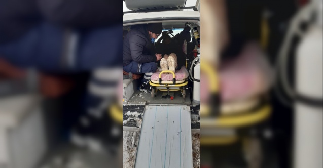 21 yaşındaki genç, paletli ambulansla hastaneye ulaştırıldı