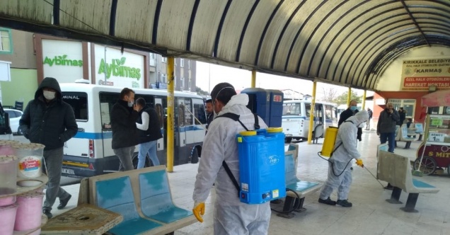 Kırıkkale Belediyesi virüse karşı dezenfekteye devam ediyor
