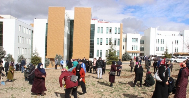 AK Parti, sağlık çalışanları anısına hastane bahçesine fidan dikti