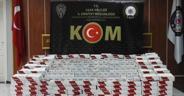 Uşak’ta 100 bin adet kaçak makaron ele geçirdi