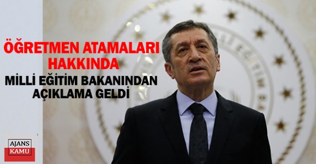 Bakan Ziya Selçuk'tan Öğretmen Atamaları Hakkında Açıklama