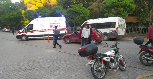 Kask motosiklet sürücüsünün hayatını kurtardı