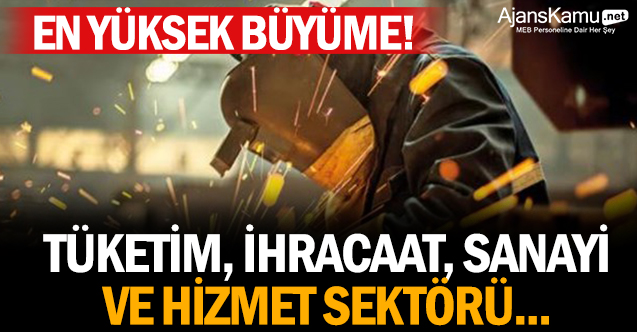 En yüksek büyüme! Tüketim, ihracaat, sanayi ve hizmet sektörü...
