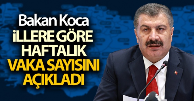 Bakan Koca, illere göre her 100 bin kişide görülen Covid-19 vaka sayılarını açıkladı