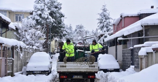 Tuzla Belediyesi kar temizleme çalışmalarını aralıksız sürdürüyor